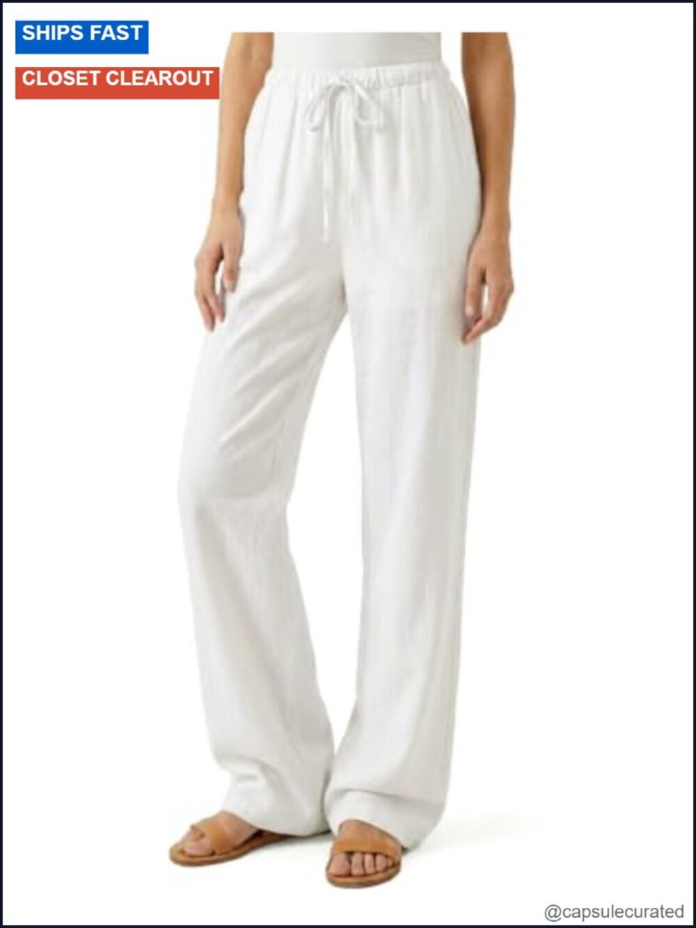 Linen Blend Tall Pants High Waisted Straight Leg Relaxed Fit